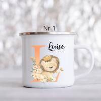 Personalisierte Tasse mit Name Mädchen Junge Löwe Bild 2