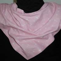 Halstuch Sabbertuch Speichelfänger für Erwachsene Baumwolle rosa mit weißen Pusteblumen Bild 1