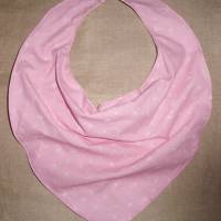 Halstuch Sabbertuch Speichelfänger für Erwachsene Baumwolle rosa mit weißen Pusteblumen Bild 2