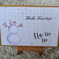 Weihnachtskarte Schneemann - Frohe Feiertage Bild 1