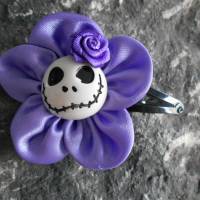 Satin Skull  Haarspange Rose,  lila, lavendel Bild 1