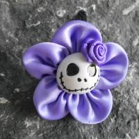 Satin Skull  Haarspange Rose,  lila, lavendel Bild 2