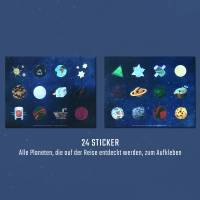 Adventskalender Weltraum für Kinder ab 8 Jahren mit 24 kleinen Geschichten, großer Übersichtskarte und Stickern Bild 5
