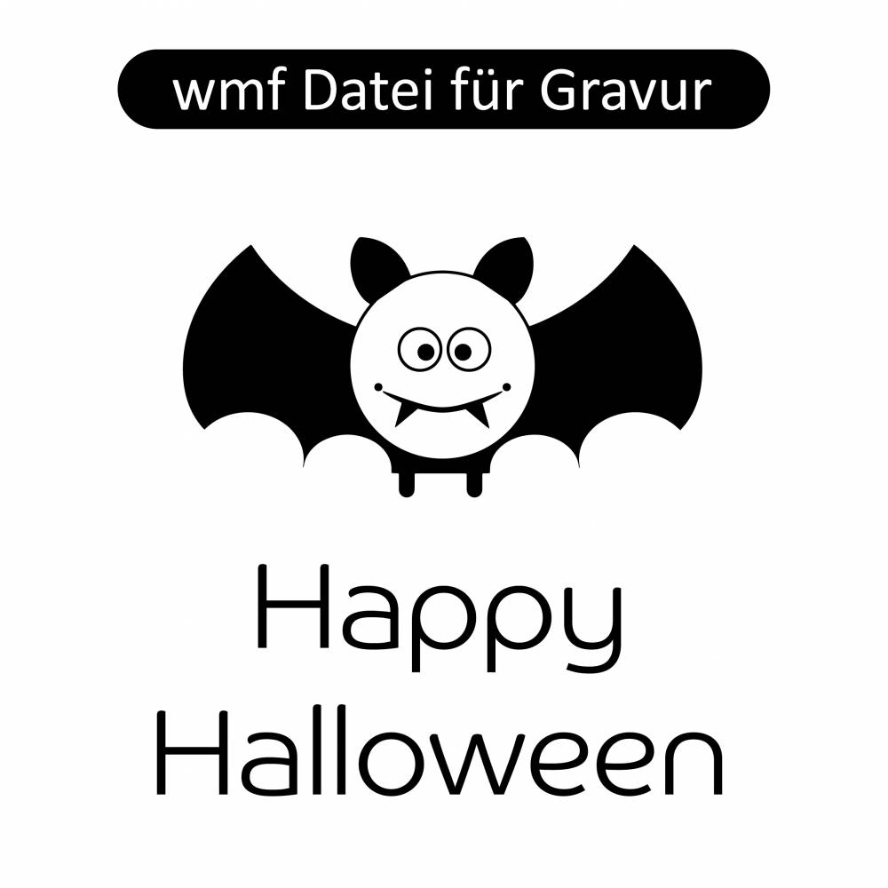 wmf-Datei Happy Halloween für Gravur auf Metall-Schlaufen Zwischenstücke und Hundeleinen Bild 1