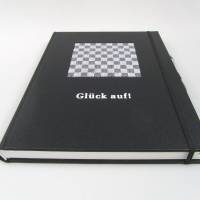Notizbuch A4,  Glück auf, schwarz Stiftschlaufe, Grubentuch Bild 2