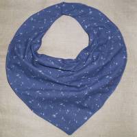 Halstuch Sabbertuch Speichelfänger für Erwachsene Baumwolle dunkelblau mit weißen Pusteblumen Bild 2