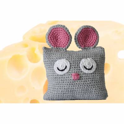 Häkelanleitung: Kuschelkissen Maus