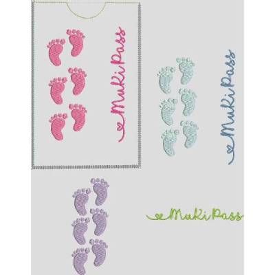 Stickdatei MuKiPass MutterKindPass ITH  Babyfüsse  Maschinenstickerei Mutterkindpass