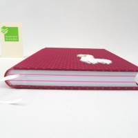 Notizbuch, Alpaka pink Polka Dots, A5, 150 Blatt, Hardcover, handgefertigt Bild 3