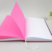 Notizbuch, Alpaka pink Polka Dots, A5, 150 Blatt, Hardcover, handgefertigt Bild 5