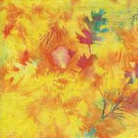 Patchworkstoff Batikstoff gelb/orange 6/730 mit Blättern bedruckt reine Baumwolle Patchwork Nähen Quilten Bild 4