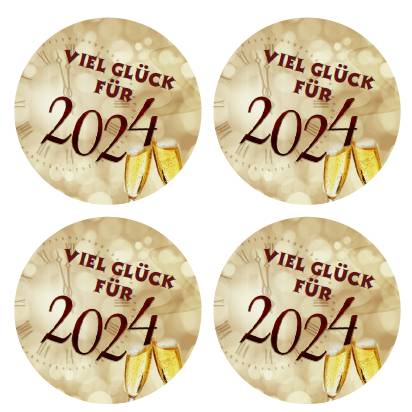 24 Sticker Etiketten Aufkleber, rund D= 4 cm, Viel Glück für 2023, Neujahr, Silvester Bild 1