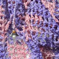 Dreieckstuch Tuch Häkeltuch Schultertuch Sommertuch Schutzengel rosa lila weiß flieder gehäkelt Bild 4