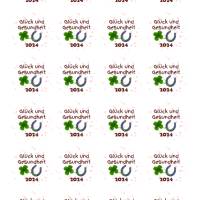 24 Sticker Etiketten Aufkleber, rund D= 4 cm, Glück und Gesundheit 2024, Neujahr, Silvester Bild 2