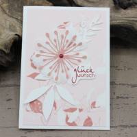 Handgefertigte Geburtstagskarte, Glückwunschkarte zum Geburtstag mit zarten Blätterzweigen Bild 1