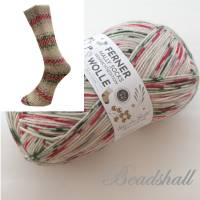 1 Knäuel 150 g weiche hochwertige Sockenwolle Weihnachtssocken Jacquardmuster Farbe 20.12.21 / Partie 949/2 Bild 2