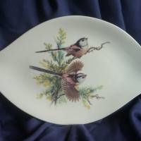 Besondere Platte mit 2 Vögelchen für Obst oder für Muffins, Wurst ,Käse oder Fleisch Handarbeit Bild 1