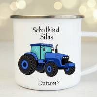 Personalisierte Tasse mit Name Junge Schulkind Traktor Bild 1