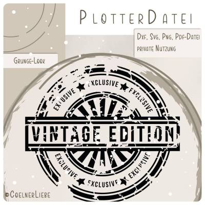 Plotterdatei Stempel Vintage Edition – Grunge Look für Silhouette & Brother