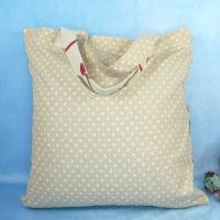 weihnachtlicher Einkaufsbeutel mit großen Wichteln | faltbare Einkaufstasche | Stofftasche | Baumwollbeutel Bild 2