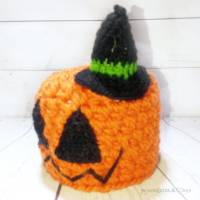 Klopapierhut,Toilettenpapier Wächter - Kürbis mit Hut, Klorollenhut, handgemacht, Halloween Bild 5