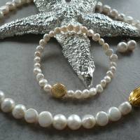 Handgefertigte Süßwasser Perlenkette,Echte Perlenkette,pearl necklace,moderne Perlenkette,Brautschmuck,Geschenk für Sie, Bild 1