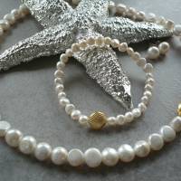 Handgefertigte Süßwasser Perlenkette,Echte Perlenkette,pearl necklace,moderne Perlenkette,Brautschmuck,Geschenk für Sie, Bild 2