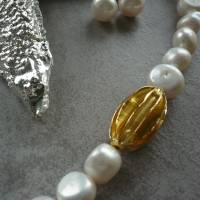 Handgefertigte Süßwasser Perlenkette,Echte Perlenkette,pearl necklace,moderne Perlenkette,Brautschmuck,Geschenk für Sie, Bild 3