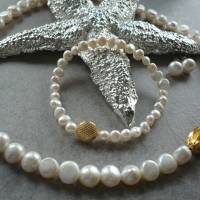 Handgefertigte Süßwasser Perlenkette,Echte Perlenkette,pearl necklace,moderne Perlenkette,Brautschmuck,Geschenk für Sie, Bild 5