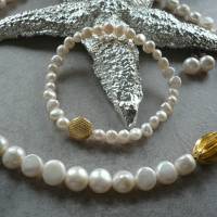 Handgefertigte Süßwasser Perlenkette,Echte Perlenkette,pearl necklace,moderne Perlenkette,Brautschmuck,Geschenk für Sie, Bild 6