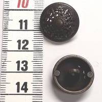 Runder Metall-Knopf/ Trachten-Knopf aus Metall, alt-kupferfarben, mit dezentem Muster, ca.1,9cm groß Bild 2