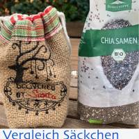 Kleiner Jute-Nikolaus-Weihnachts-Geschenksack - bestickt und mit Leinen gefüttert - Christmas Reindeer Bild 4