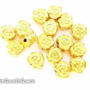 50 Metallperlen Spacer Rose goldfarben 7 x 4 mm Bild 1