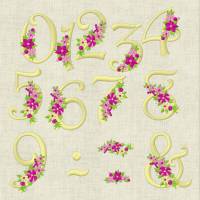 Stickdatei Monogramm mit Blumen Schrift ca. 70mm ABC Buchstaben Zahlen  Set 636 Maschinenstickerei Bild 3