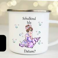Personalisierte Tasse mit Name Mädchen Meerjungfrau Bild 2