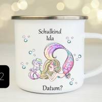 Personalisierte Tasse mit Name Mädchen Meerjungfrau Bild 3