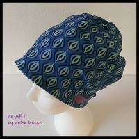 Beanie-Loop - gleichzeitig Mütze und Loop - für Damen, genäht aus Jersey in blau-hellblau, von he-ART by helen hesse Bild 3