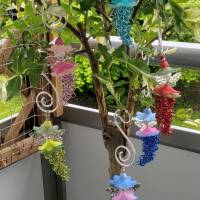 Blumenelfe / Blumenfee mit  gedrehten Aludraht in Rosa oder Blau Bild 2