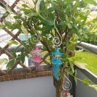 Blumenelfe / Blumenfee mit  gedrehten Aludraht in Rosa oder Blau Bild 3