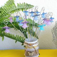 Blumenstecker in Lila und Blautönen, Blüte: 32 x 40 mm Bild 1