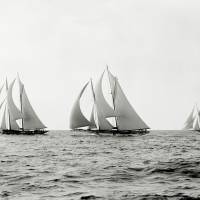 Elegance Segelregatta 1892 KUNSTDRUCK historische schwarz weiß Fotografie Vintage - Segelboote - Segeln - Nautik maritim Bild 3