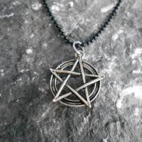 Pentagramm Halskette Kette Hexe gothic , Pentagram, Bild 1