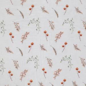 50cm Herbstblumen Musselin Stoff Baumwolle - Double Gauze Krinkelmusselin Bild 2