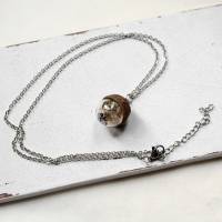 kleiner Naturgruß • Halskette mit Pusteblume und Eichelhütchen | Halsschmuck | Geschenk Frau | Freundin | Schwester Bild 7