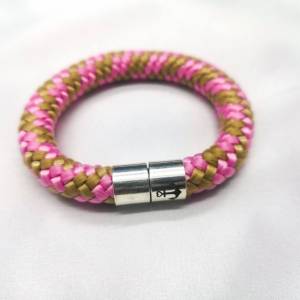 Armband Maritim Mit Magnet Verschluss versilbert und Anker Aufdruck aus Segeltau in verschiedenen Varianten Bild 4