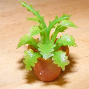 Miniaturen Puppenhaus echter Tontopf mit Grünpflanze Bild 1