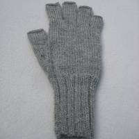 Fingerhandschuhe ohne Kuppen Marktfrauenhandschuhe Musikerhandschuhe Hellgrau  Größe S ➜ Bild 4