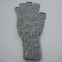 Fingerhandschuhe ohne Kuppen Marktfrauenhandschuhe Musikerhandschuhe Hellgrau  Größe S ➜ Bild 5
