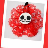 Skull  Blume Stoff rot Totenkopf ,Haarspange , cosplay, Bild 2