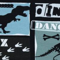 Basel Sweat angeraut Dinosaurier, blau Oeko-Tex Standard 100(1m/17,-€) Bild 2